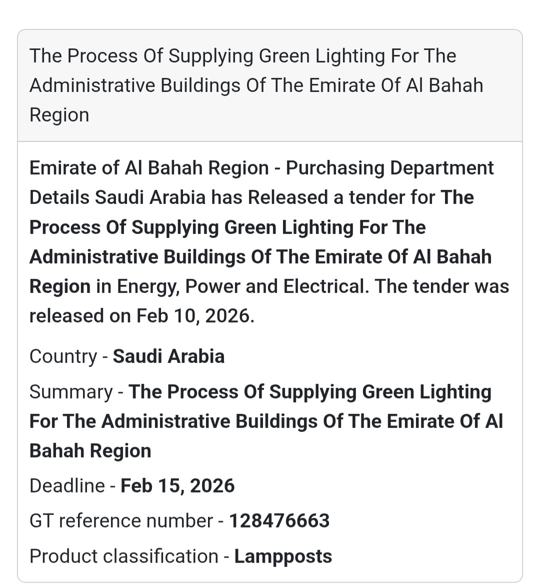 💡 Supplying Green Lighting – Al Bahah Region