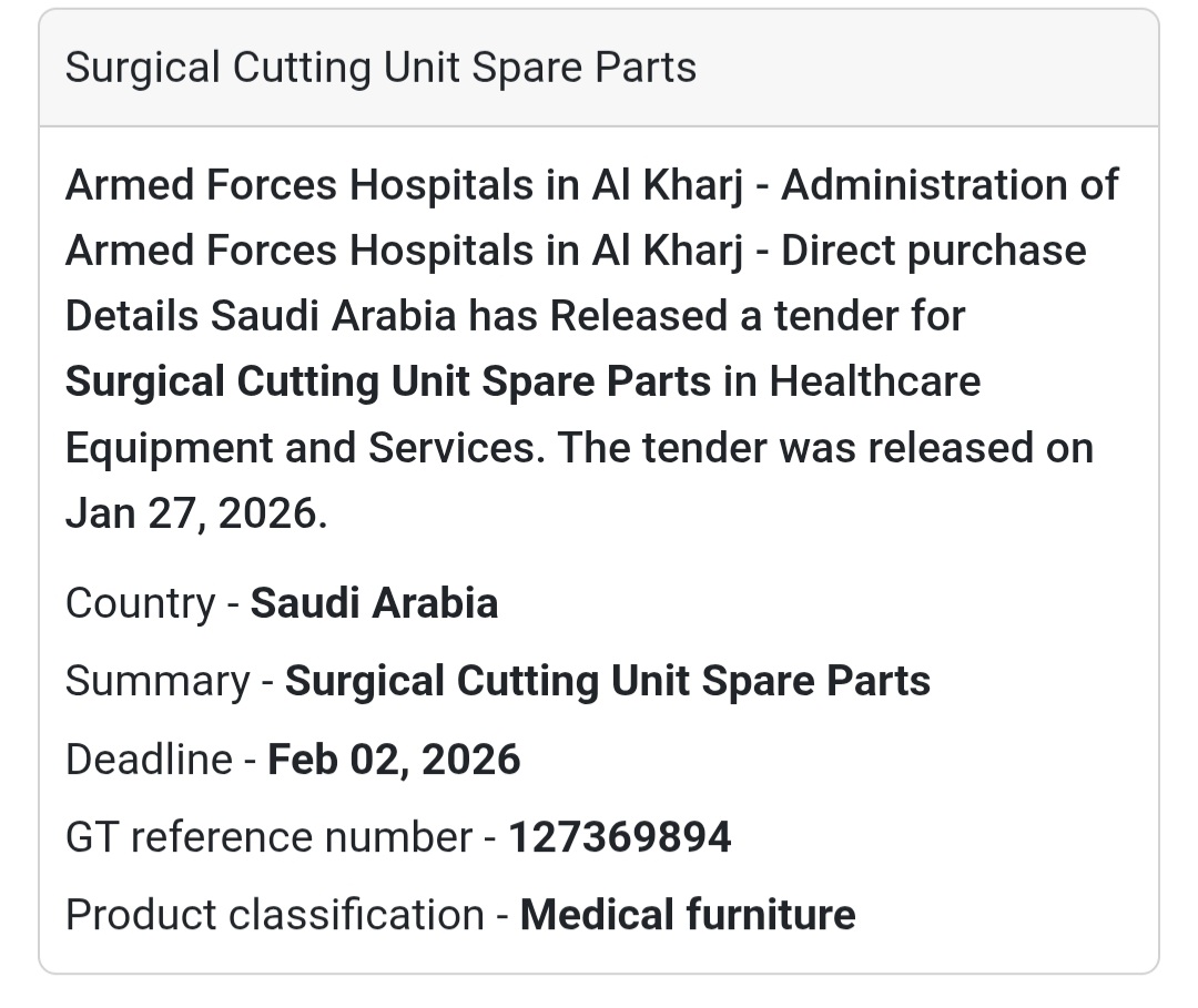 ✂️ Surgical Cutting Unit – Spare Parts 🇸🇦 Saudi Arabia