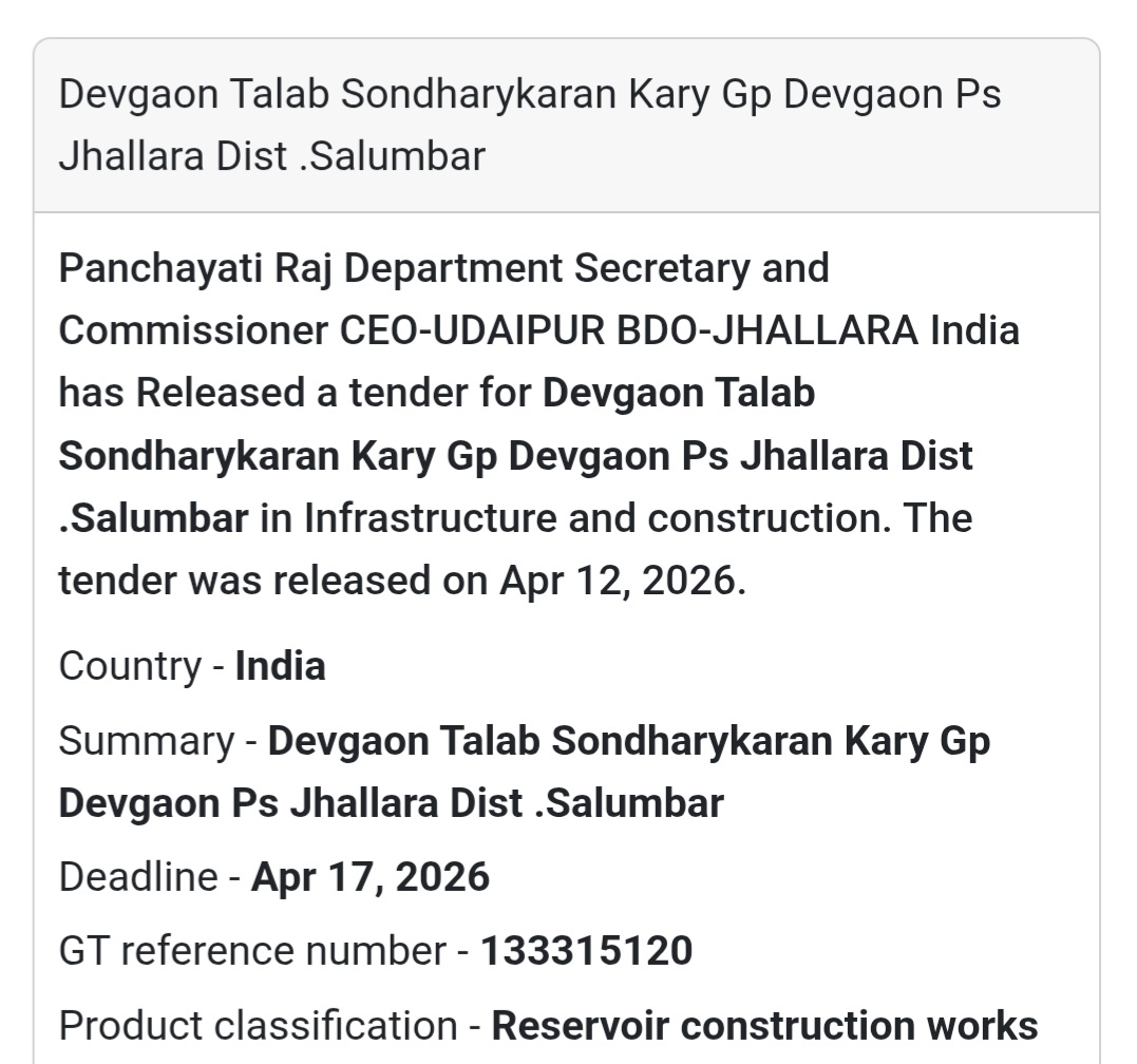 💧 Talab Development Work – Salumbar