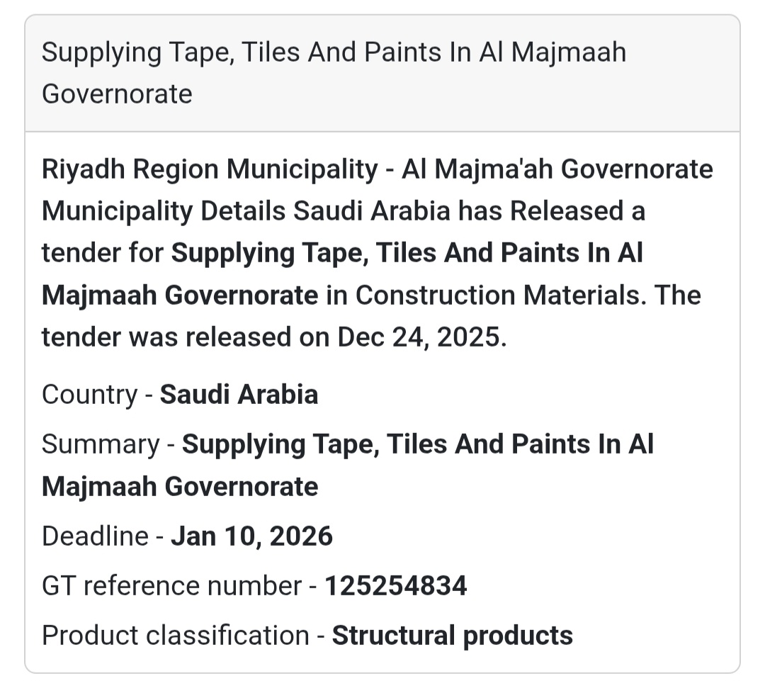 🧱 Tape, Tiles & Paint Supply – Al Majmaah 🇸🇦