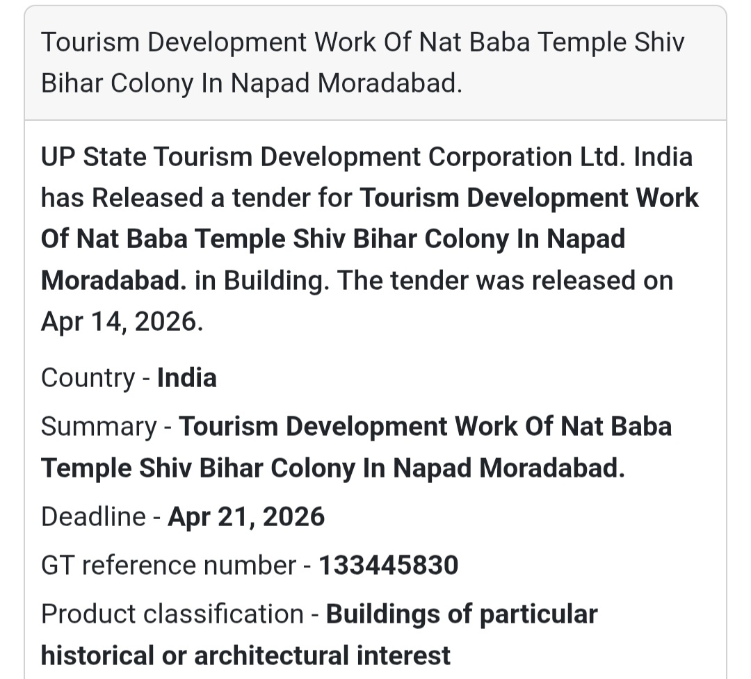 🏛️ Temple Tourism Development – Moradabad