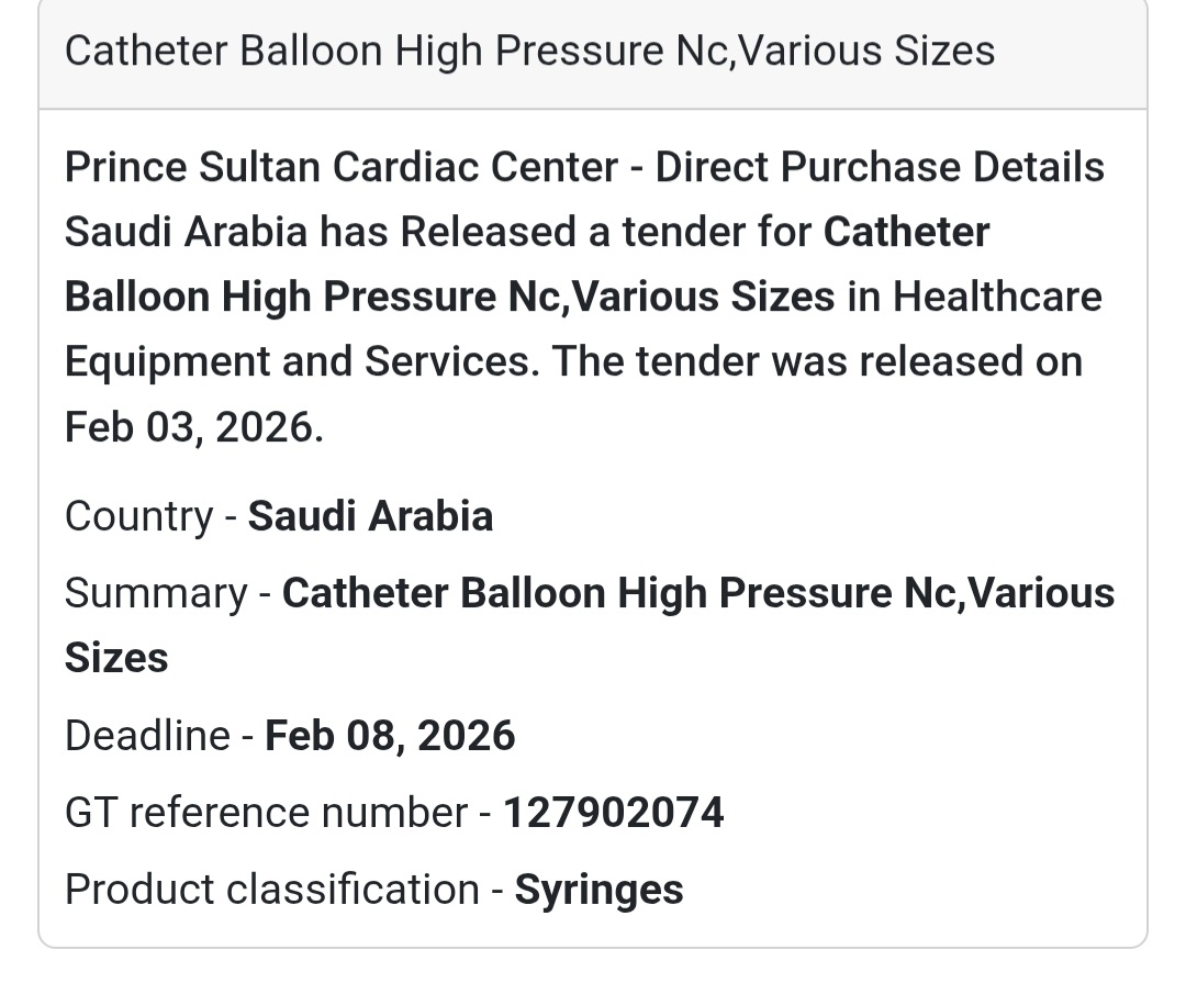 📣 Tender Alert!  Prince Sultan Cardiac Center