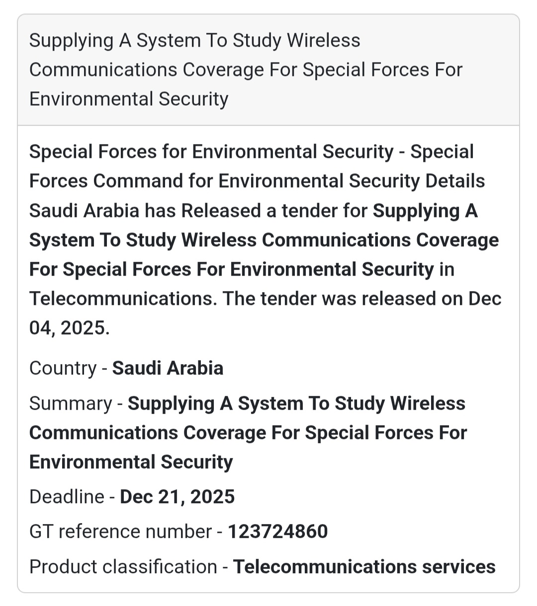 🏘️🚐 Tender Alert – Saudi Arabia 🇸🇦