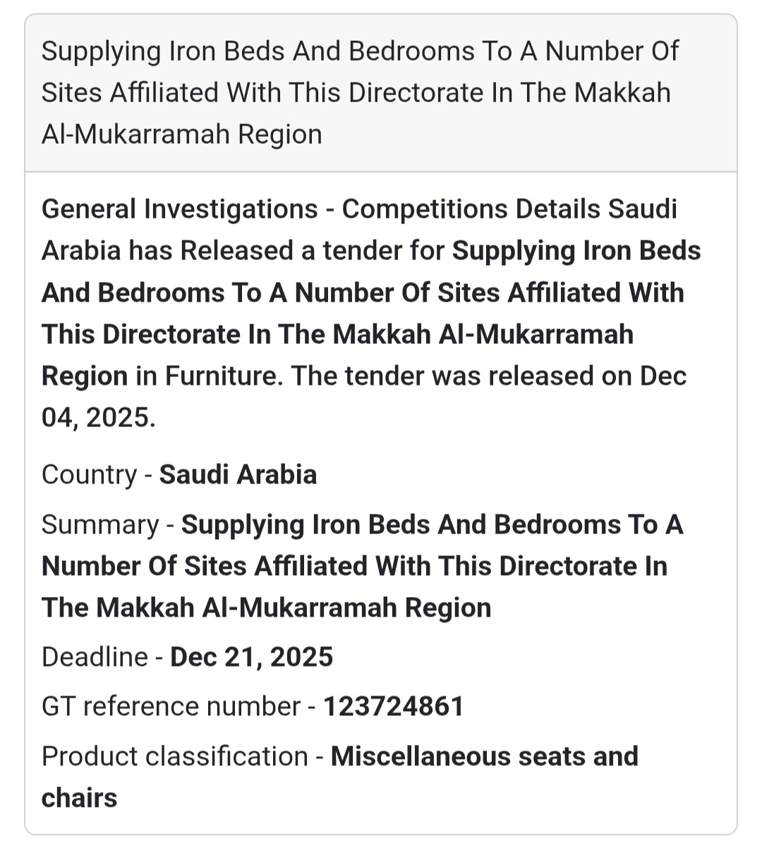🛠️ Tender Alert – Saudi Arabia 🇸🇦