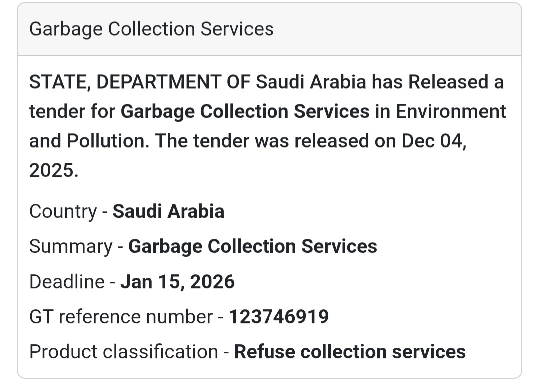 🛠️ Tender Alert – Saudi Arabia 🇸🇦