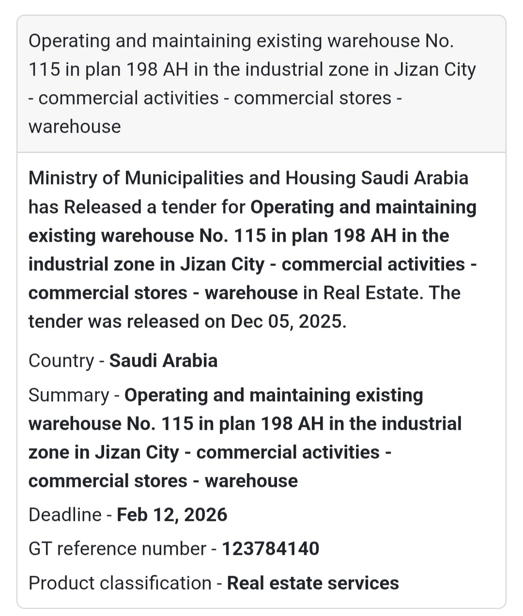 🛠️ Tender Alert – Saudi Arabia 🇸🇦
