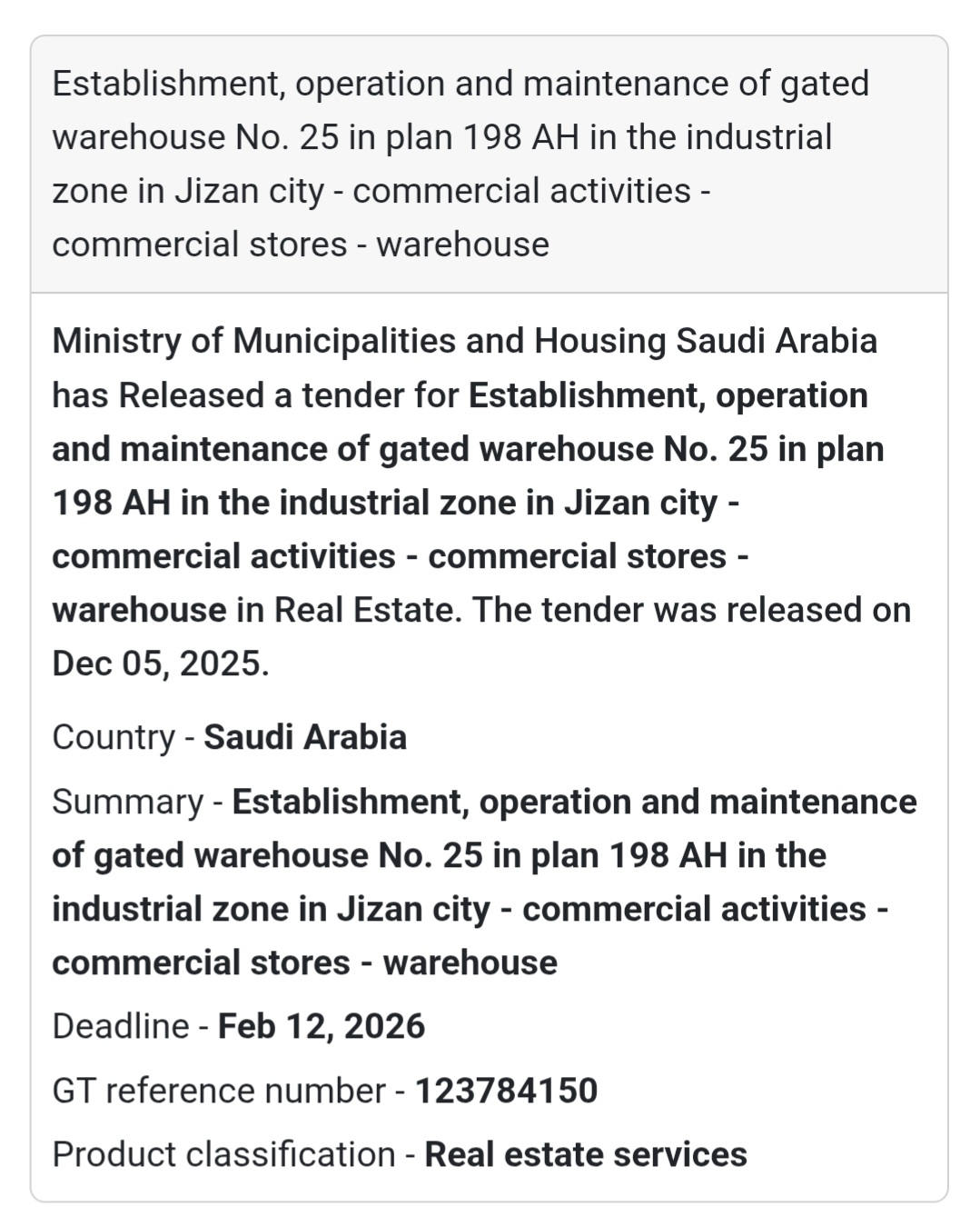 🛠️ Tender Alert – Saudi Arabia 🇸🇦