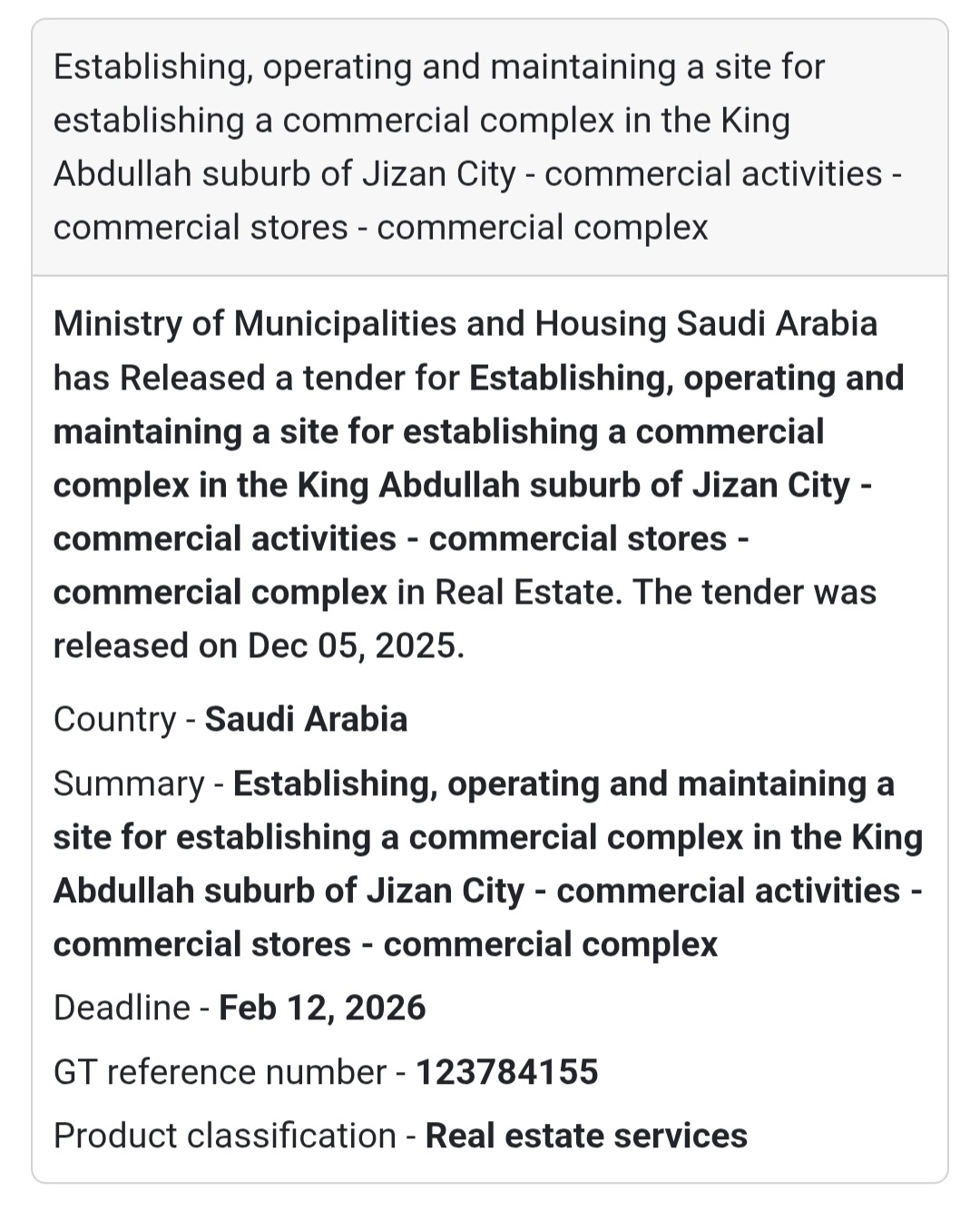🛠️ Tender Alert – Saudi Arabia 🇸🇦