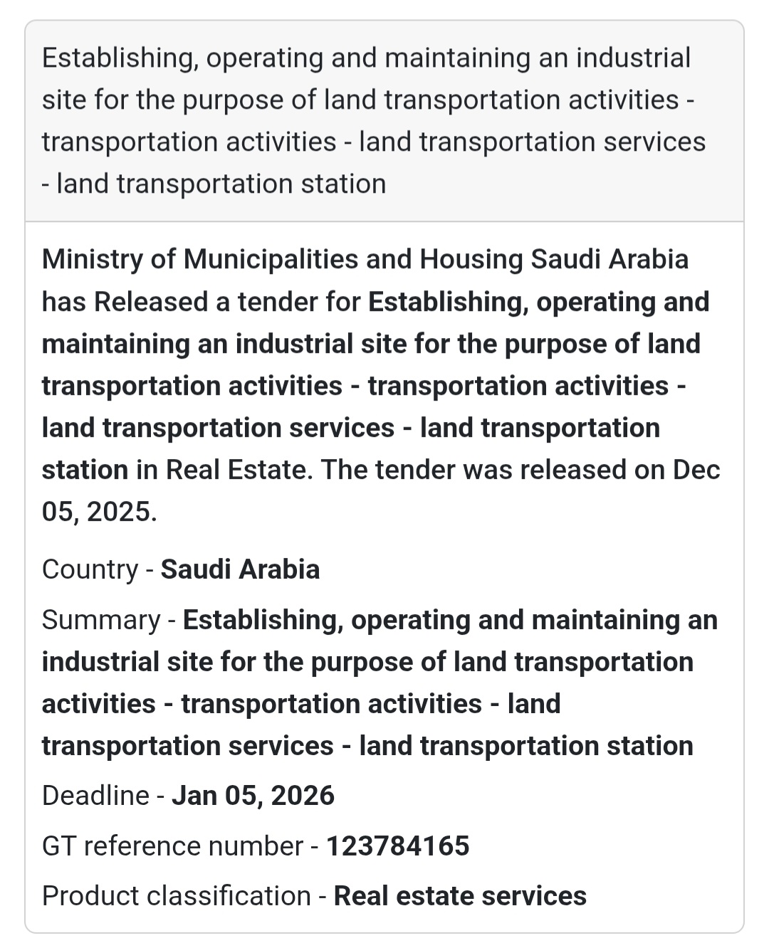 🛠️ Tender Alert – Saudi Arabia 🇸🇦