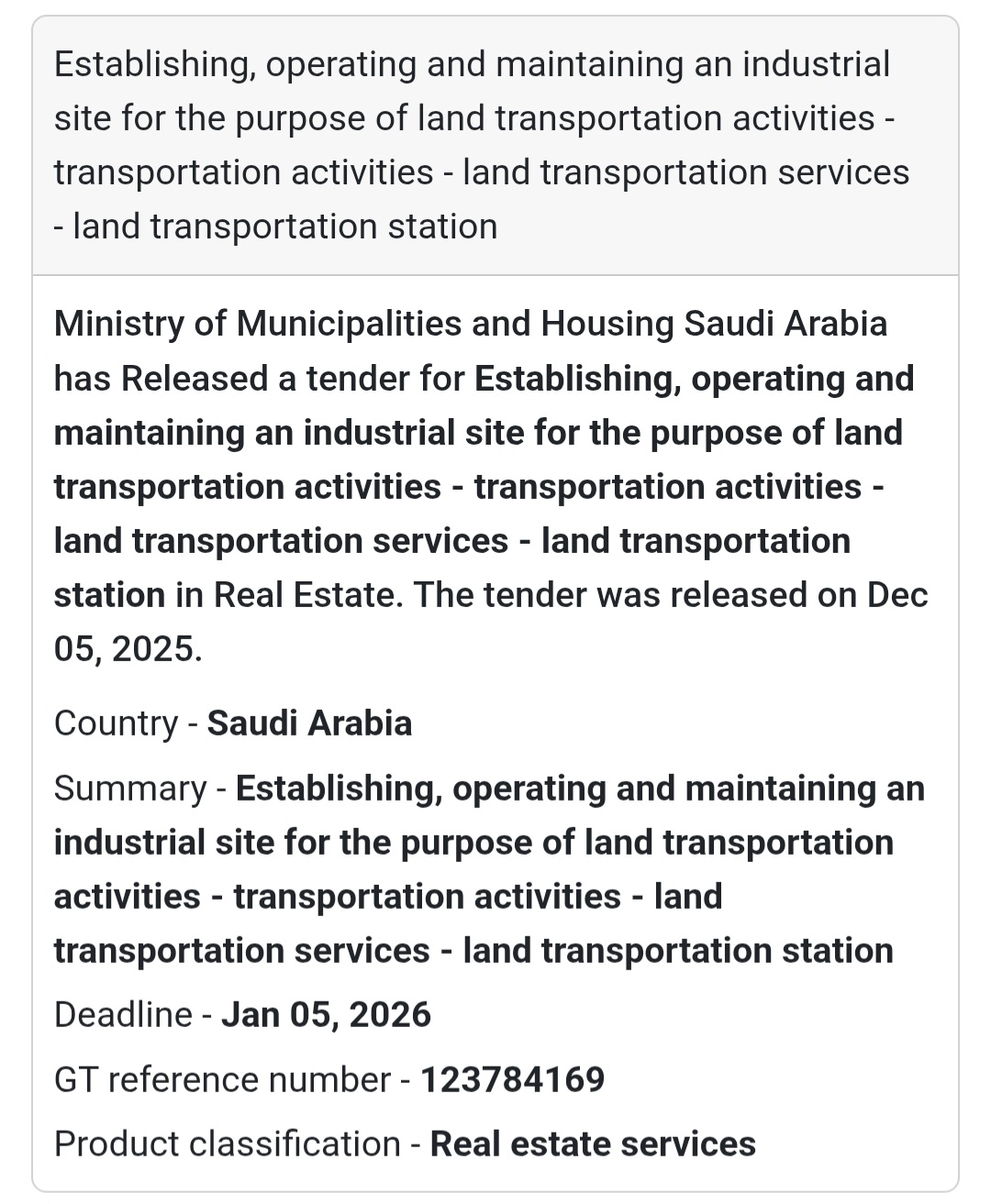 🛠️ Tender Alert – Saudi Arabia 🇸🇦