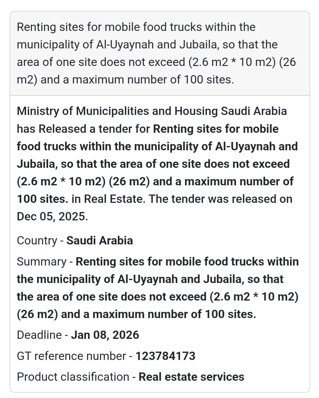 🛠️ Tender Alert – Saudi Arabia 🇸🇦
