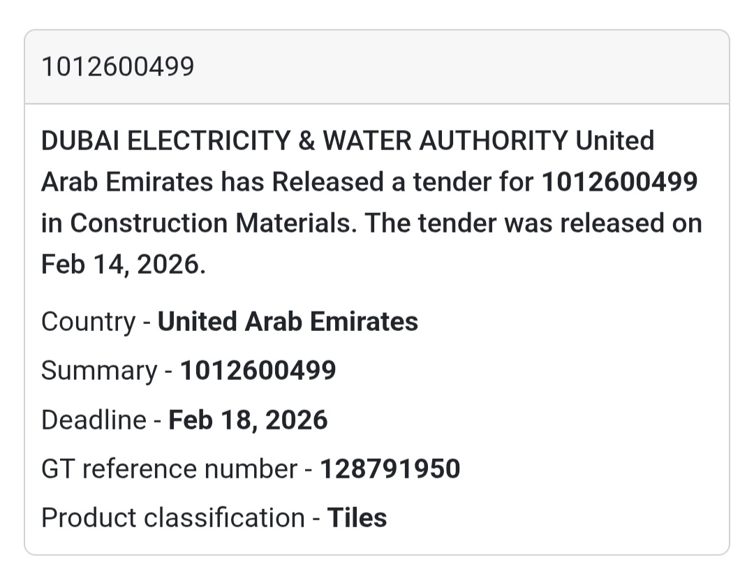 🏗️ Tiles Supply Tender – UAE