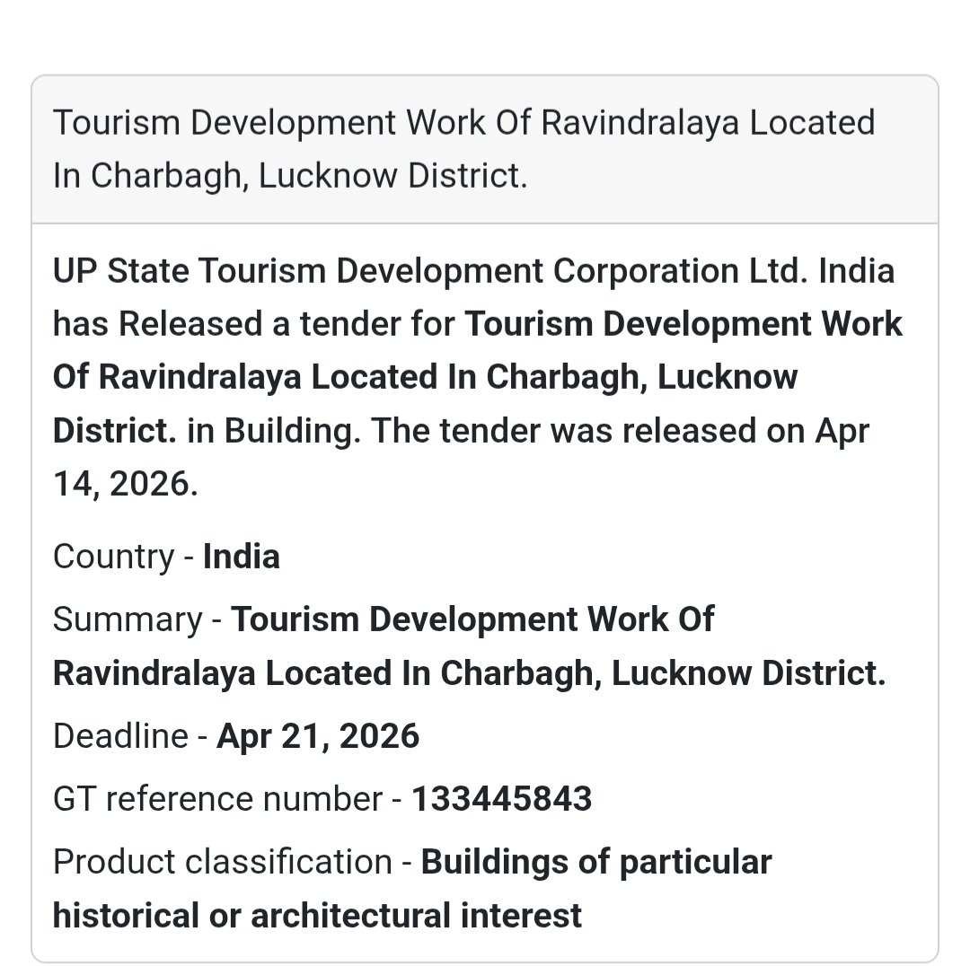 🏛️ Tourism Development – Lucknow (Charbagh)