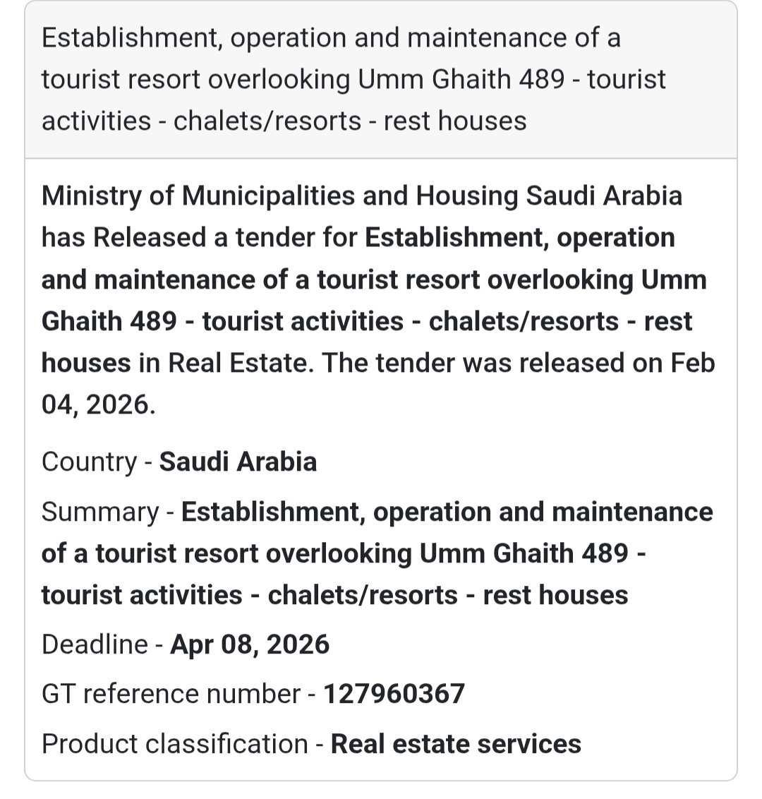 🏖️ Tourist Resort Development – Umm Ghaith 489