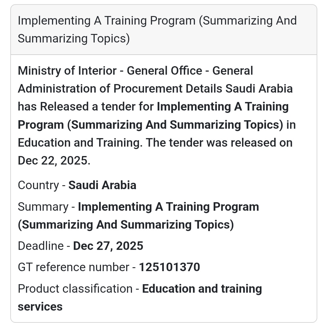 📘 Training & Capacity Building – Saudi Arabia 🇸🇦