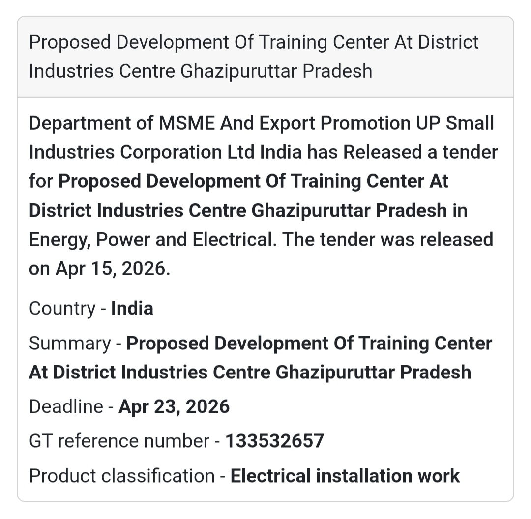 🏢 Training Center Development – Ghazipur