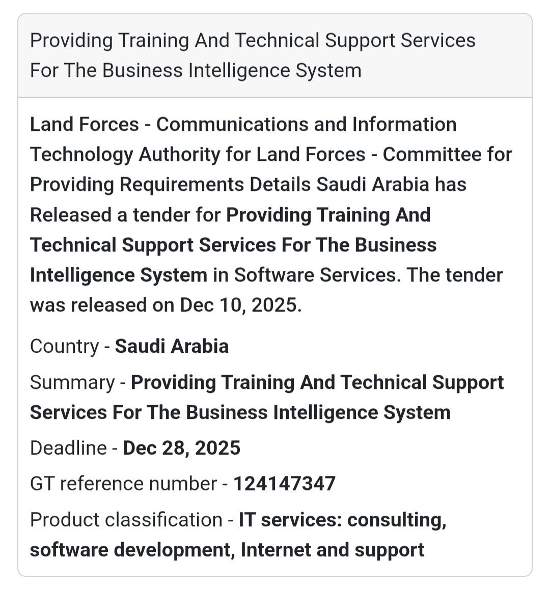 📊 Training & Technical Support – Business Intelligence System