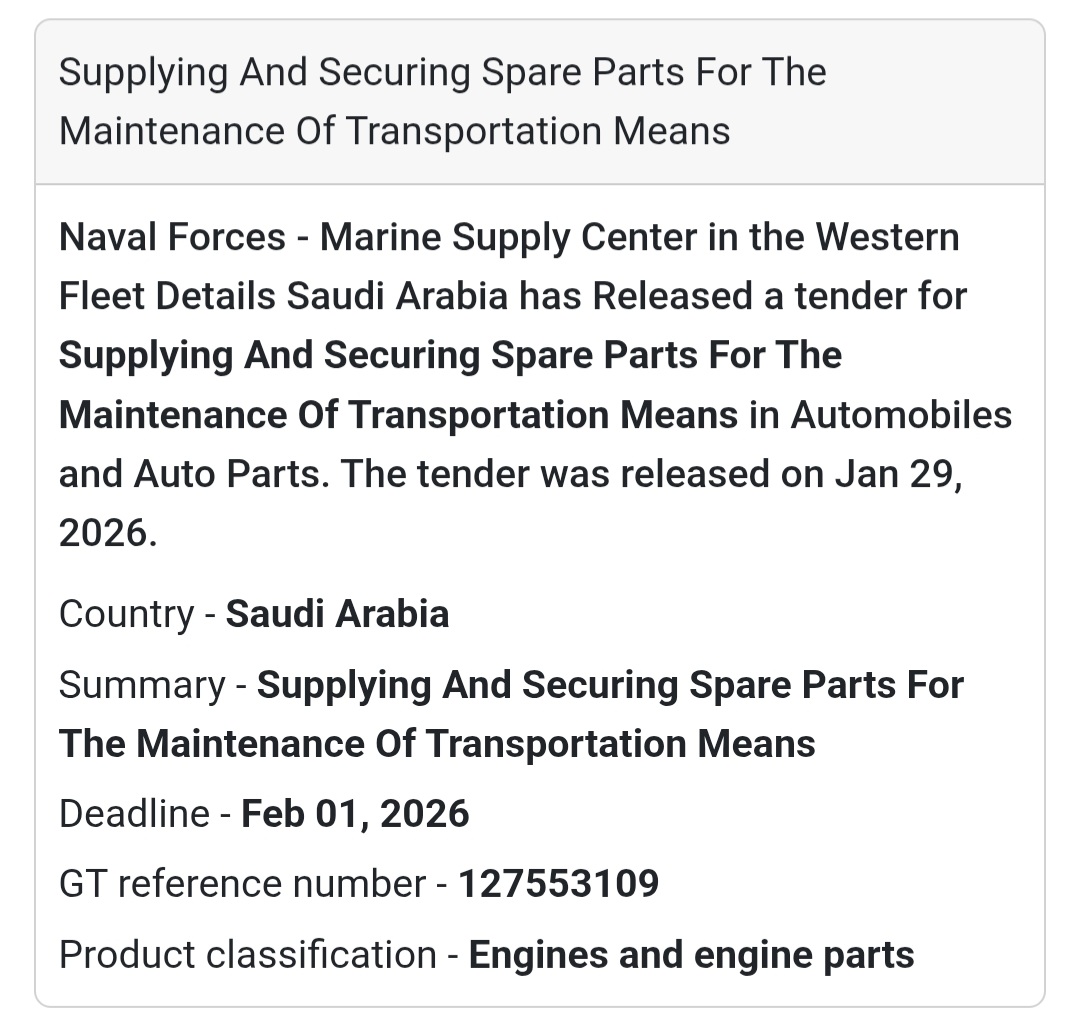 ⚙️ Transportation Spare Parts