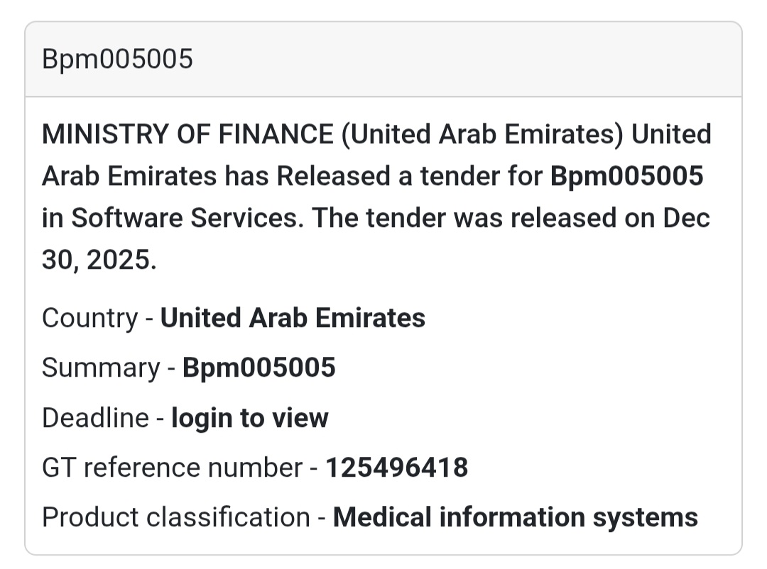🇦🇪 UAE GOVERNMENT TENDER ALERT 🚨