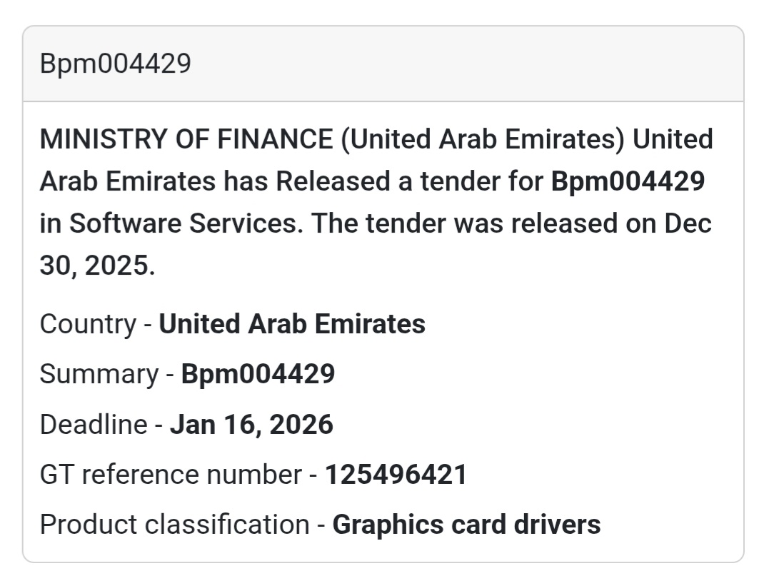 🇦🇪 UAE GOVERNMENT TENDER ALERT 🚨