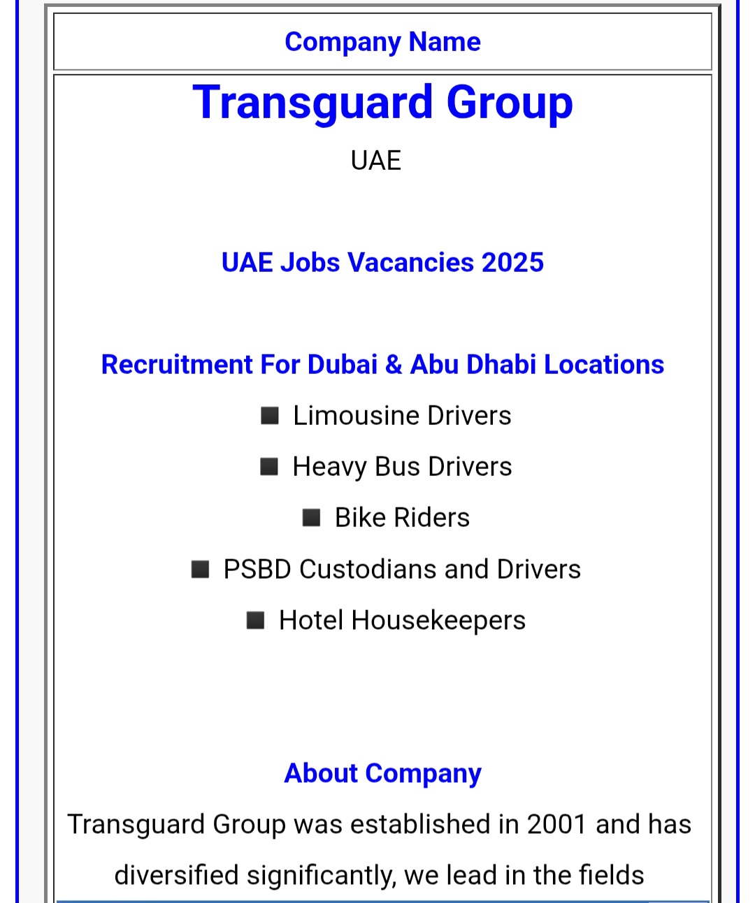 🚨 UAE JOB ALERT – 2025 Hiring Starts Now! 🇦🇪