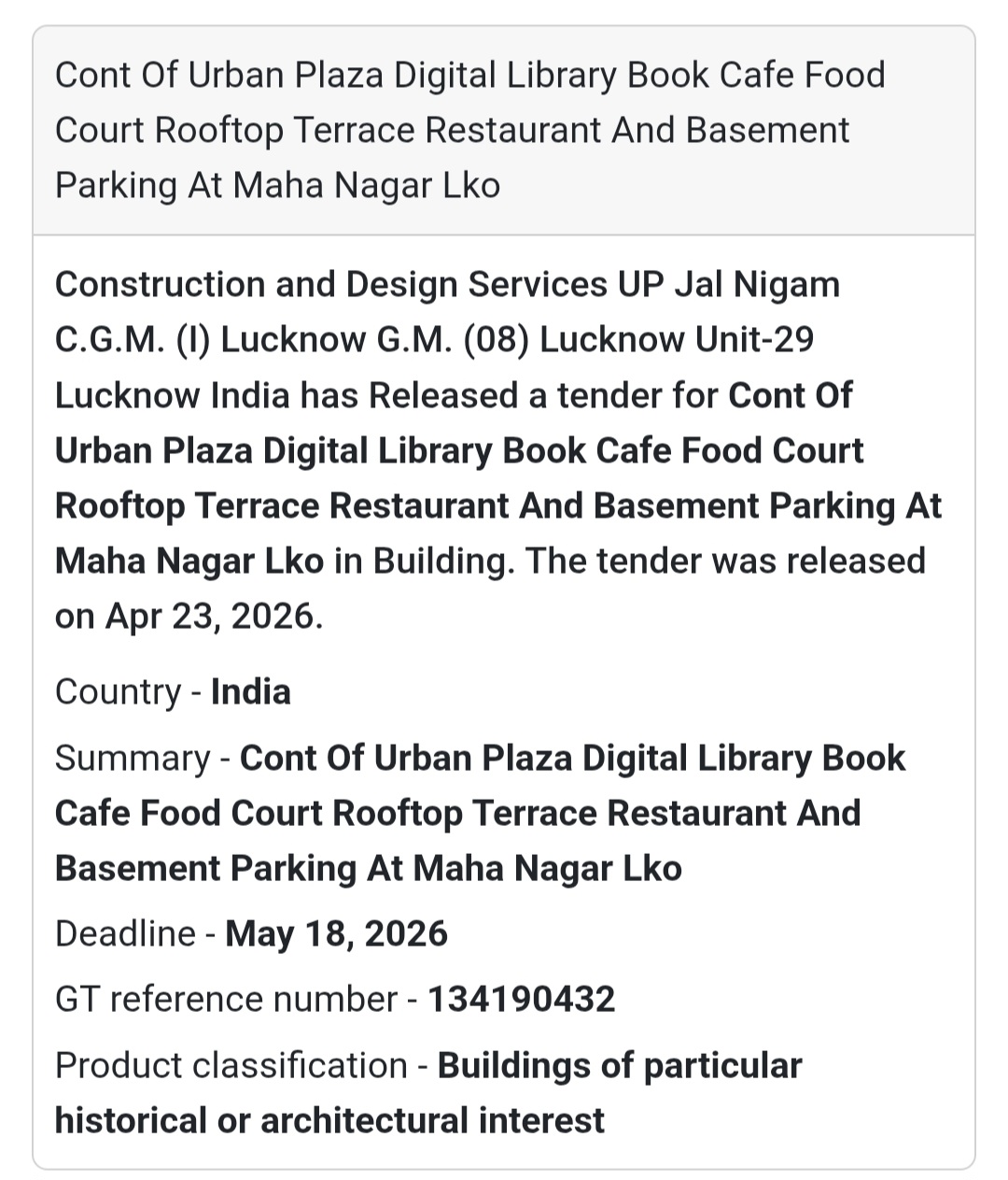 🏢 Urban Plaza Project – Lucknow
