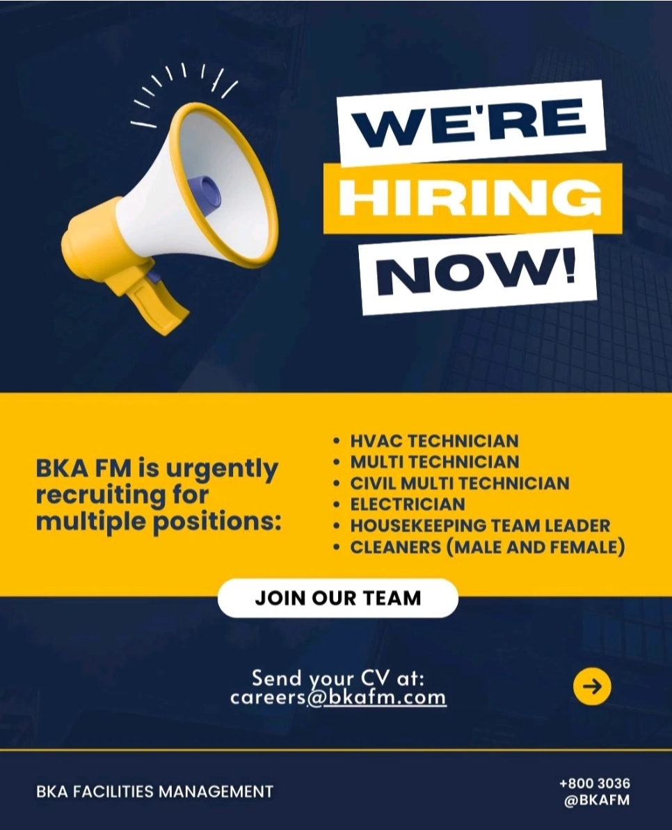 ⚡ URGENT HIRING | BKA FACILITIES MANAGEMENT – UAE 🇦🇪