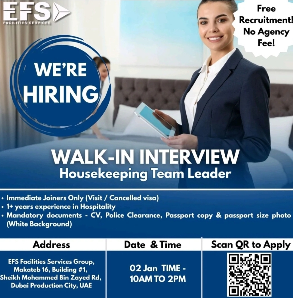 🚨 URGENT HIRING – WALK-IN INTERVIEW | DUBAI 🇦🇪