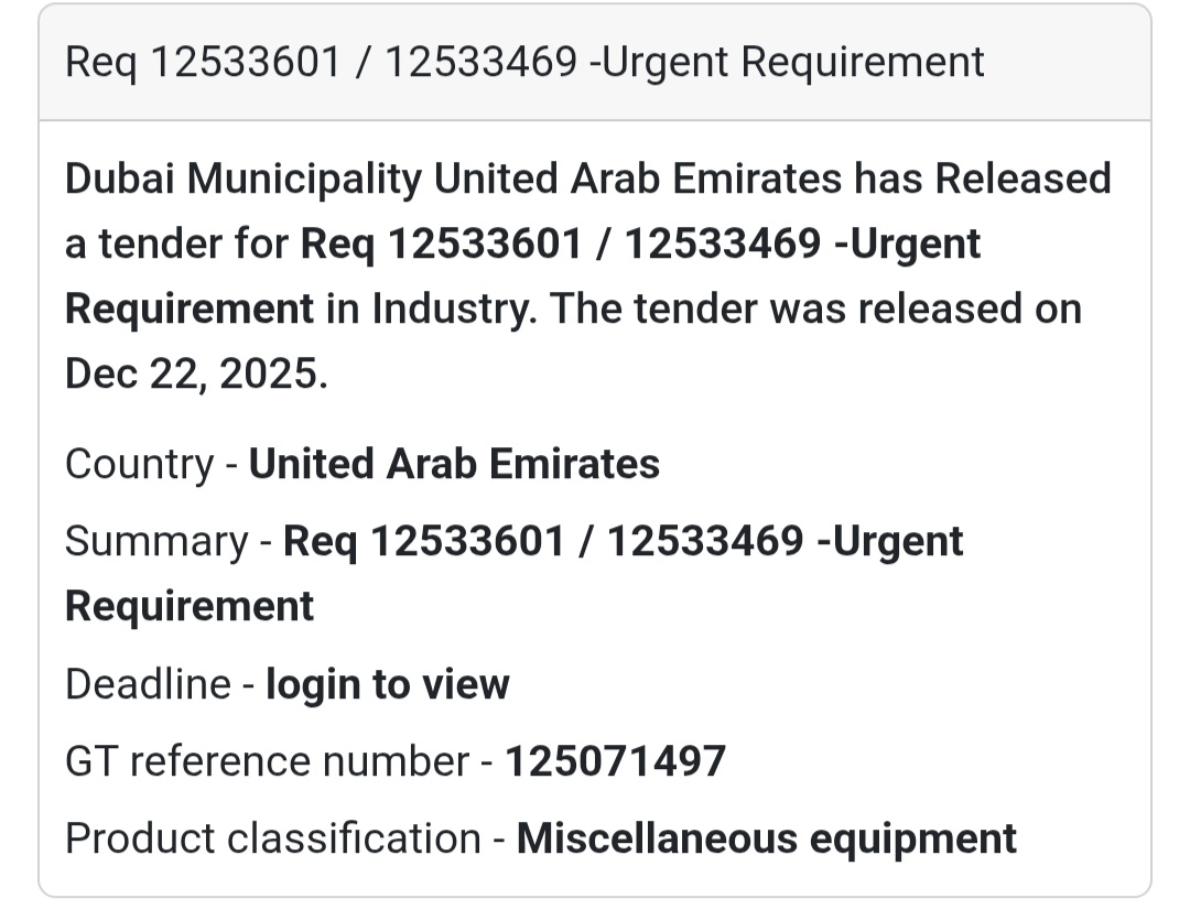 ⚡ Urgent Requirement – Dubai Municipality