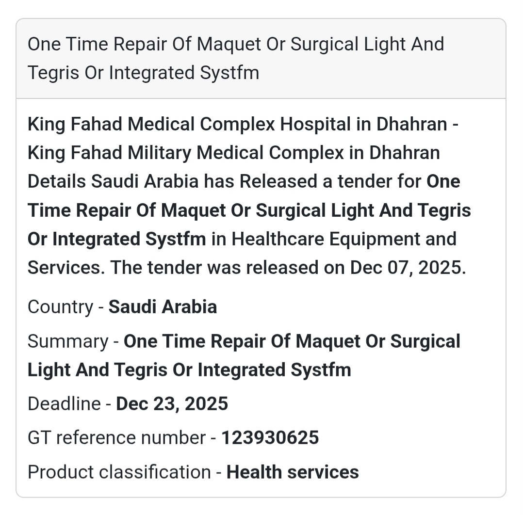 🚨 Urgent Tender Alert – Saudi Arabia 🇸🇦