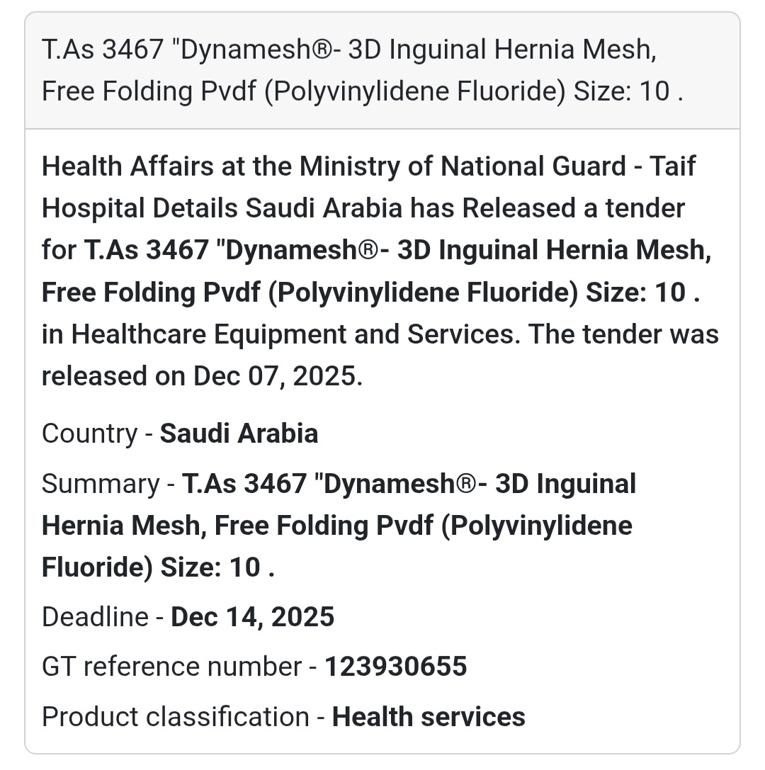 🚨 Urgent Tender Alert – Saudi Arabia 🇸🇦