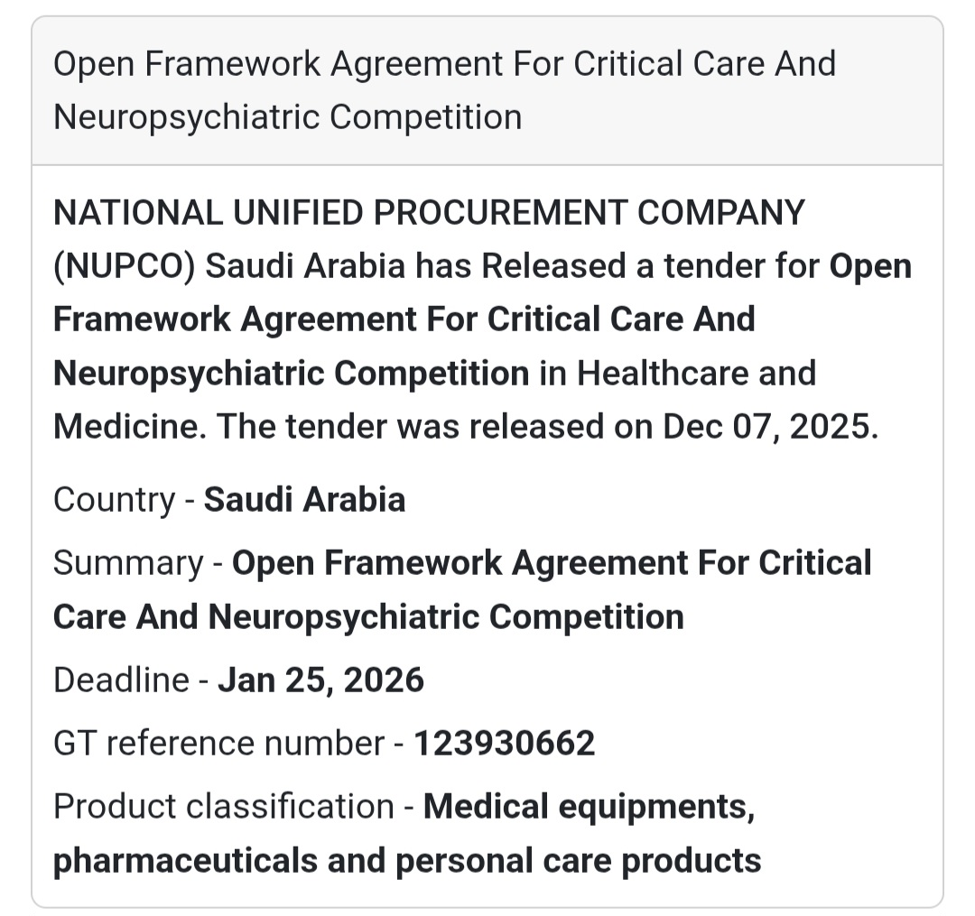 🚨 Urgent Tender Alert – Saudi Arabia 🇸🇦