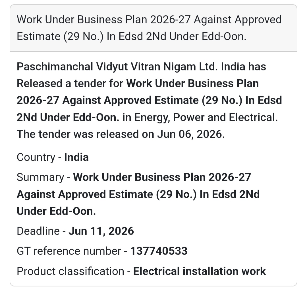 ⚡ Uttar Pradesh | Electrical Installation Work Under Business Plan 2026-27