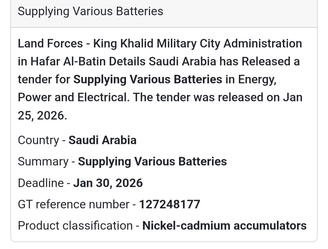 🔋 Various Batteries Supply