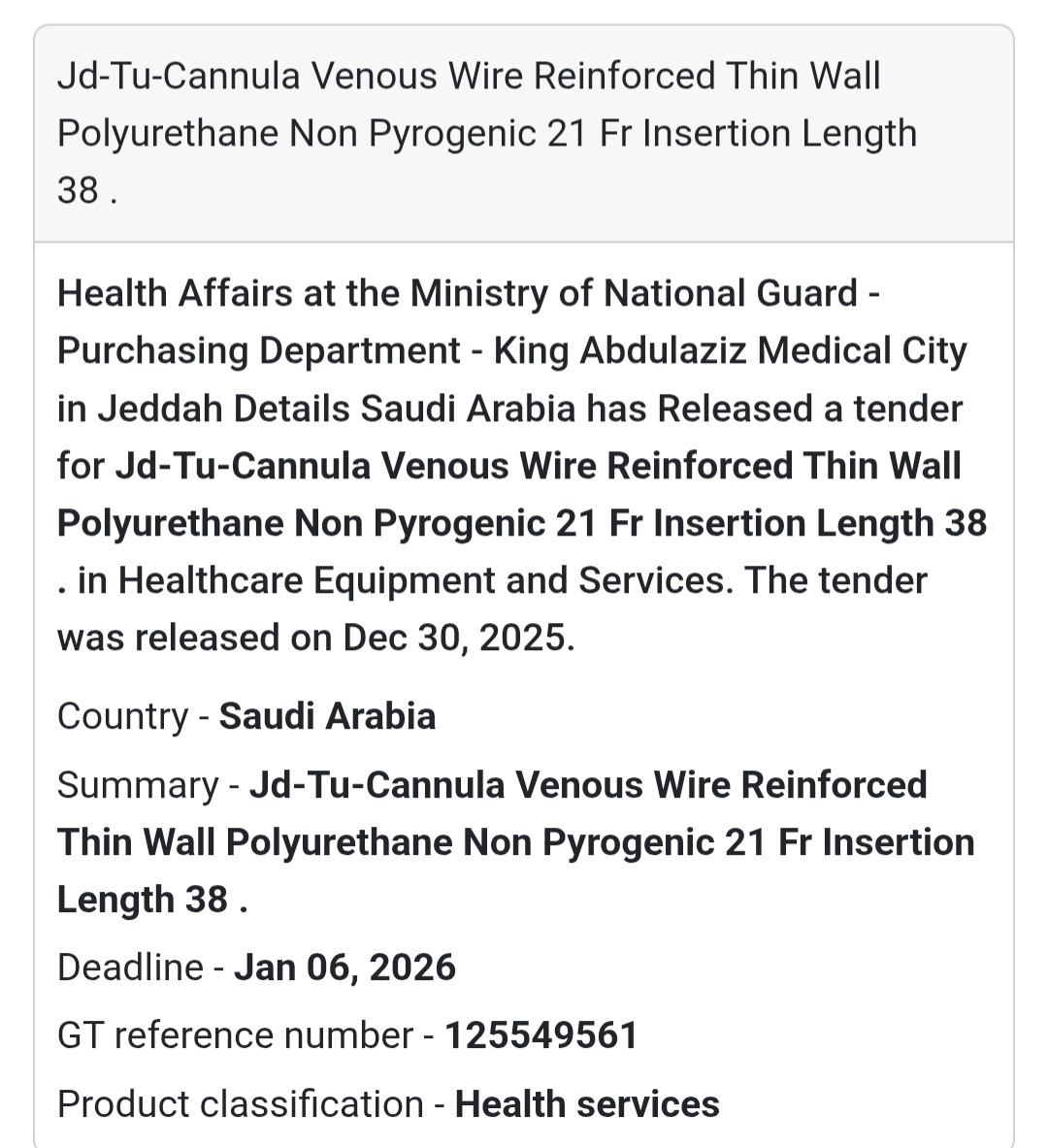 💉 Vascular Access Device Tender