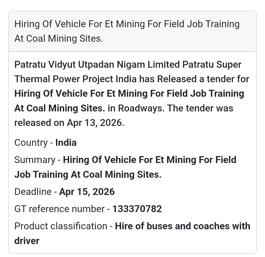 🚍 Vehicle Hiring for Mining (Roadways)