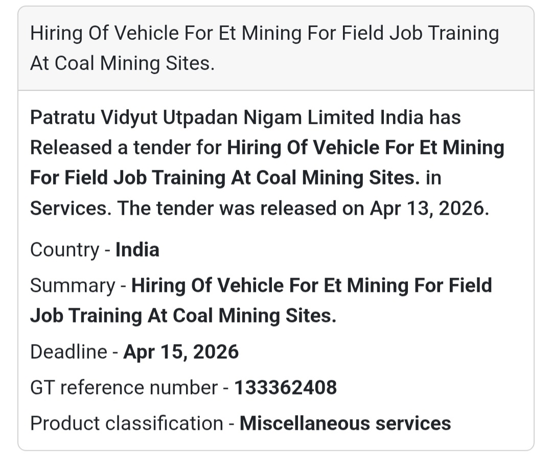 🚜 Vehicle Hiring for Mining Training
