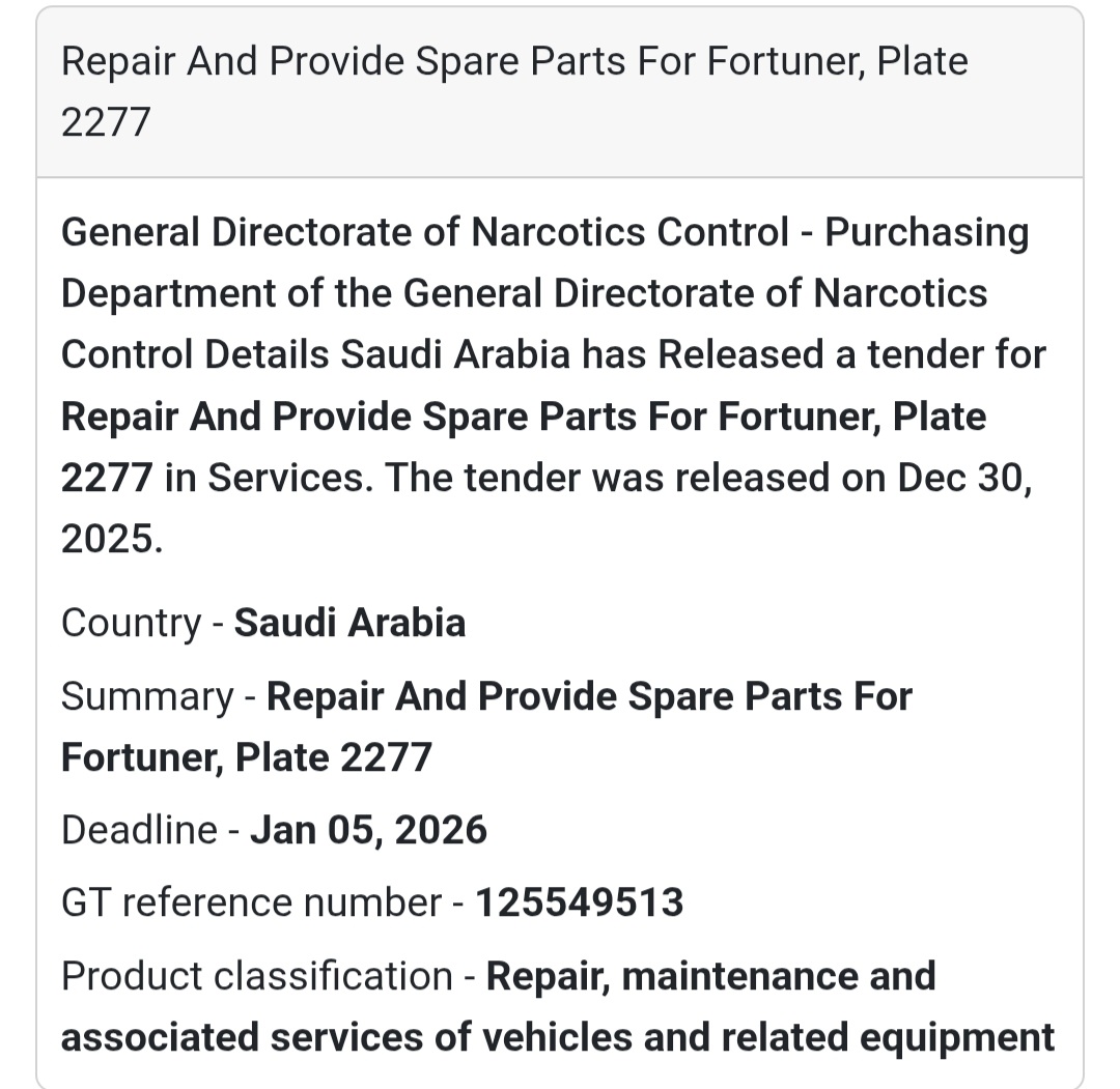 🚗 Vehicle Maintenance Tender