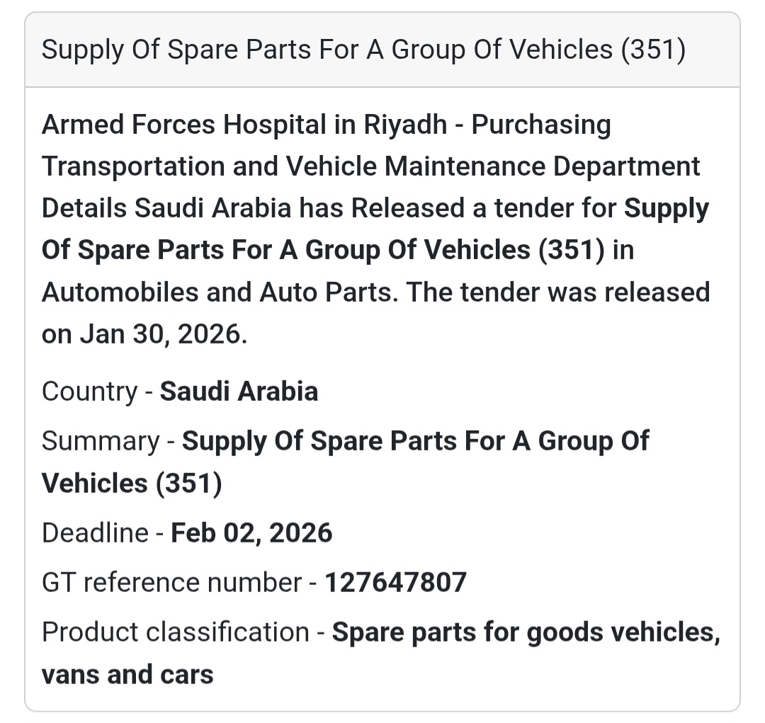 🚗 Vehicle Spare Parts Supply (351 Vehicles)