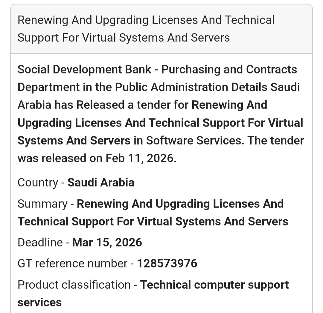 💻 Virtual Systems & Servers – License Renewal & Technical Support