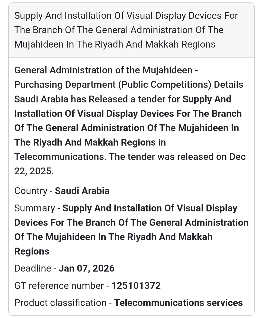 🖥️ Visual Display Systems – Saudi Arabia 🇸🇦