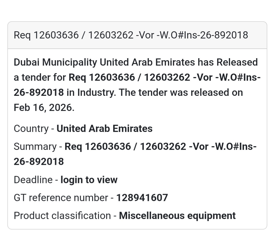 ⚙️ Vor Work Order – Req 12603636