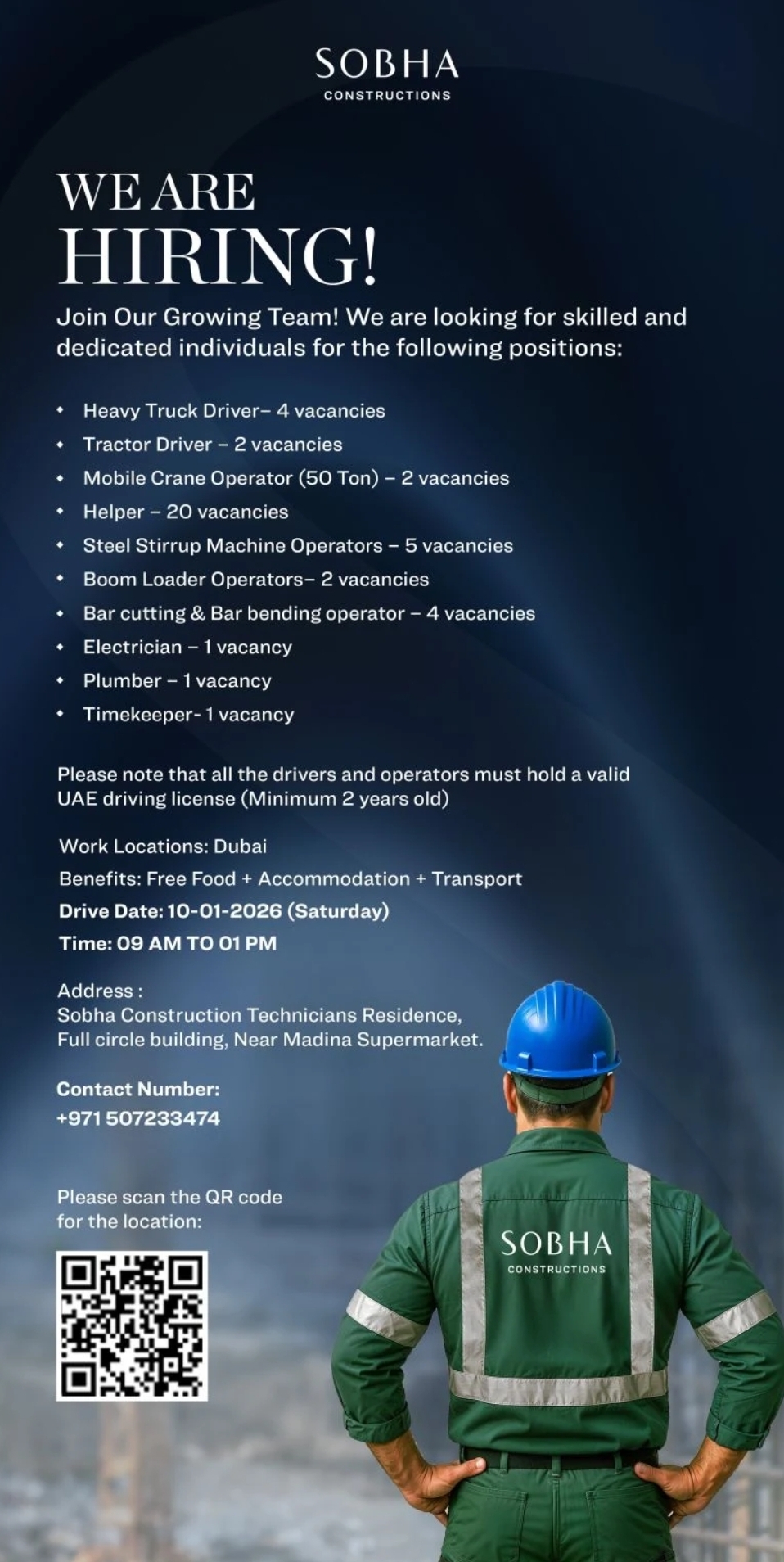 🚧 Walk-In Interview – 40+ Vacancies in Dubai