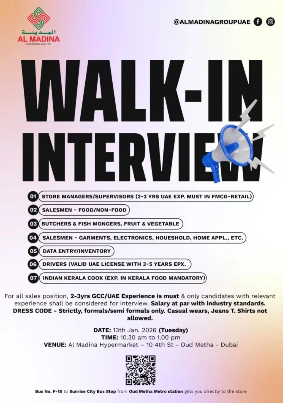 🛍 Walk-In Interview – Al Madina Group UA