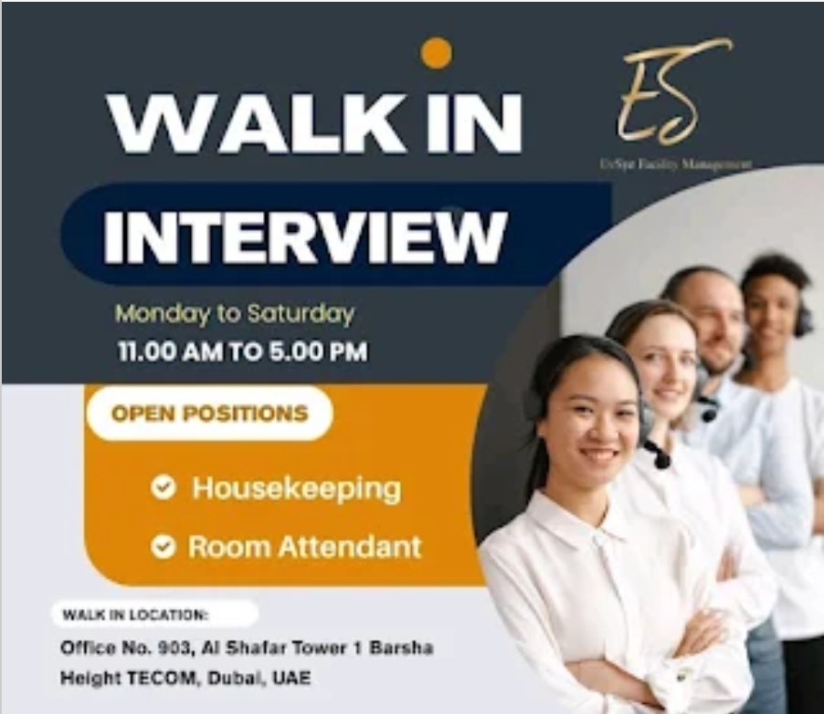 🚨 Walk-In Interview Alert – Dubai! Housekeeping & Room Attendant Jobs 🧹✨