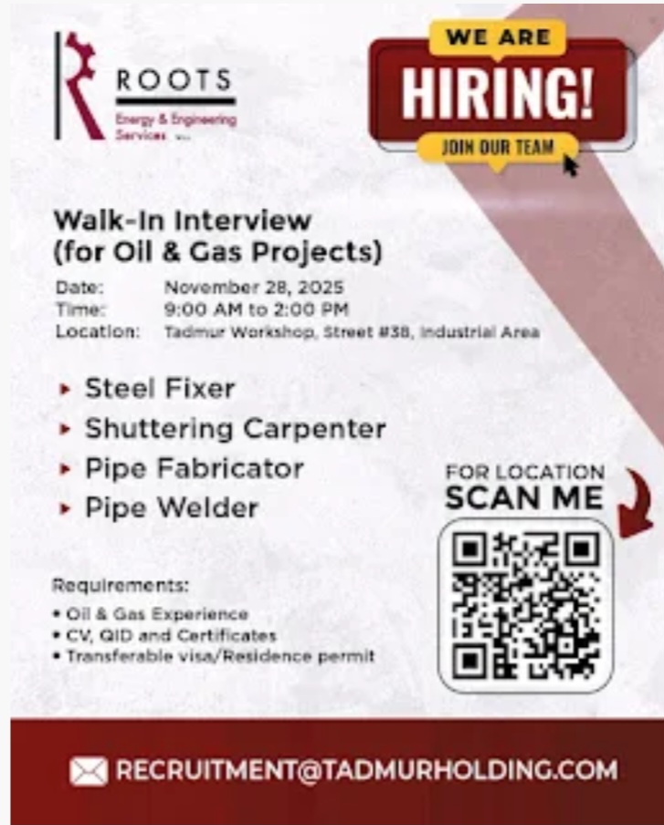 🔥 Walk-In Interviews in Dubai – Immediate Hiring! 🔧