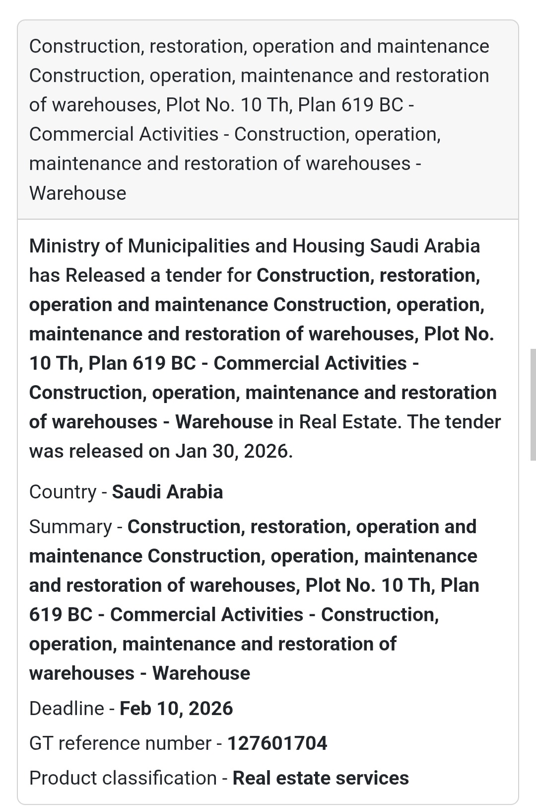 🏬 Warehouse Complex – Plot No. 10, Plan 619 BC