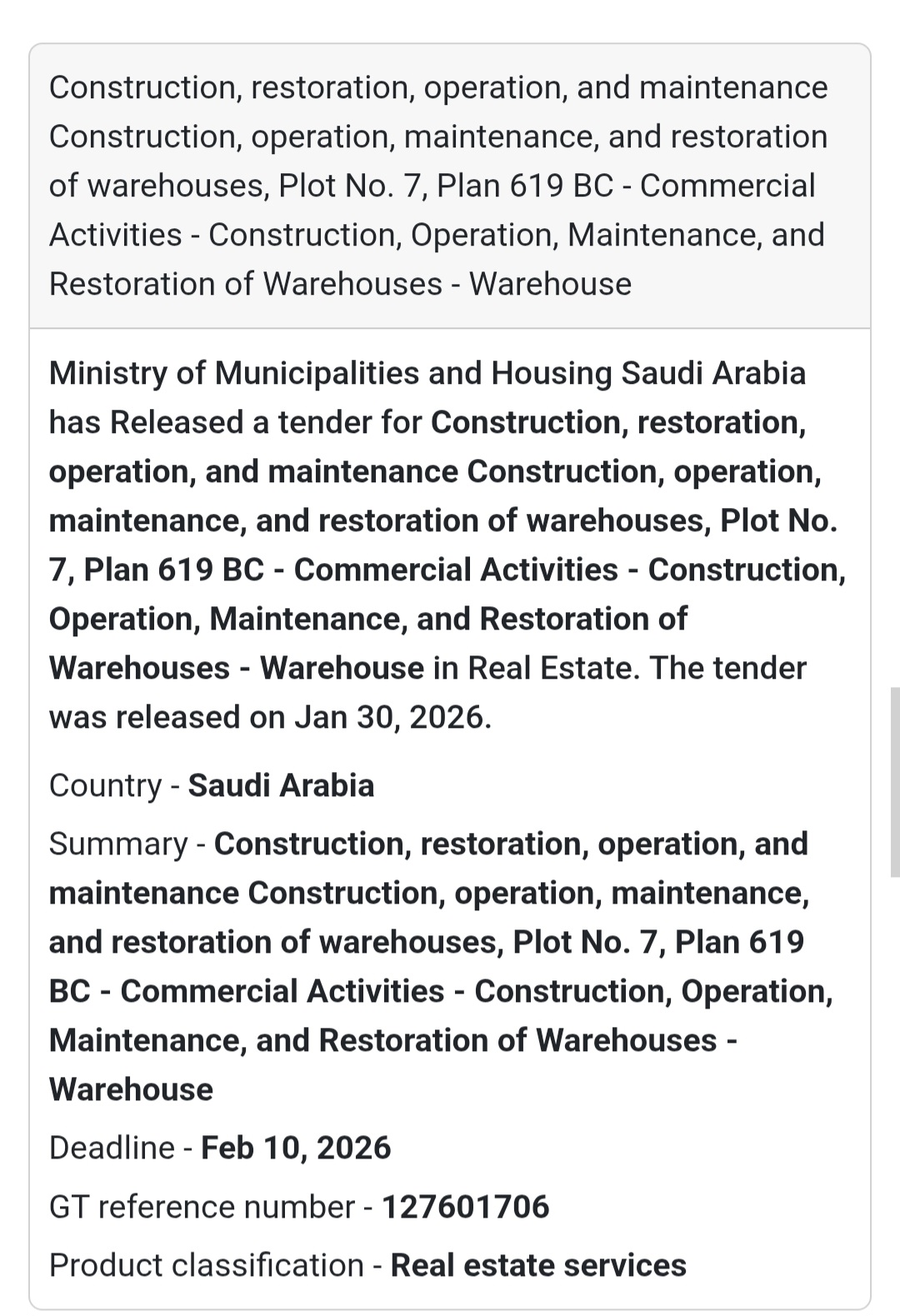 🏬 Warehouse Complex – Plot No. 7, Plan 619 BC