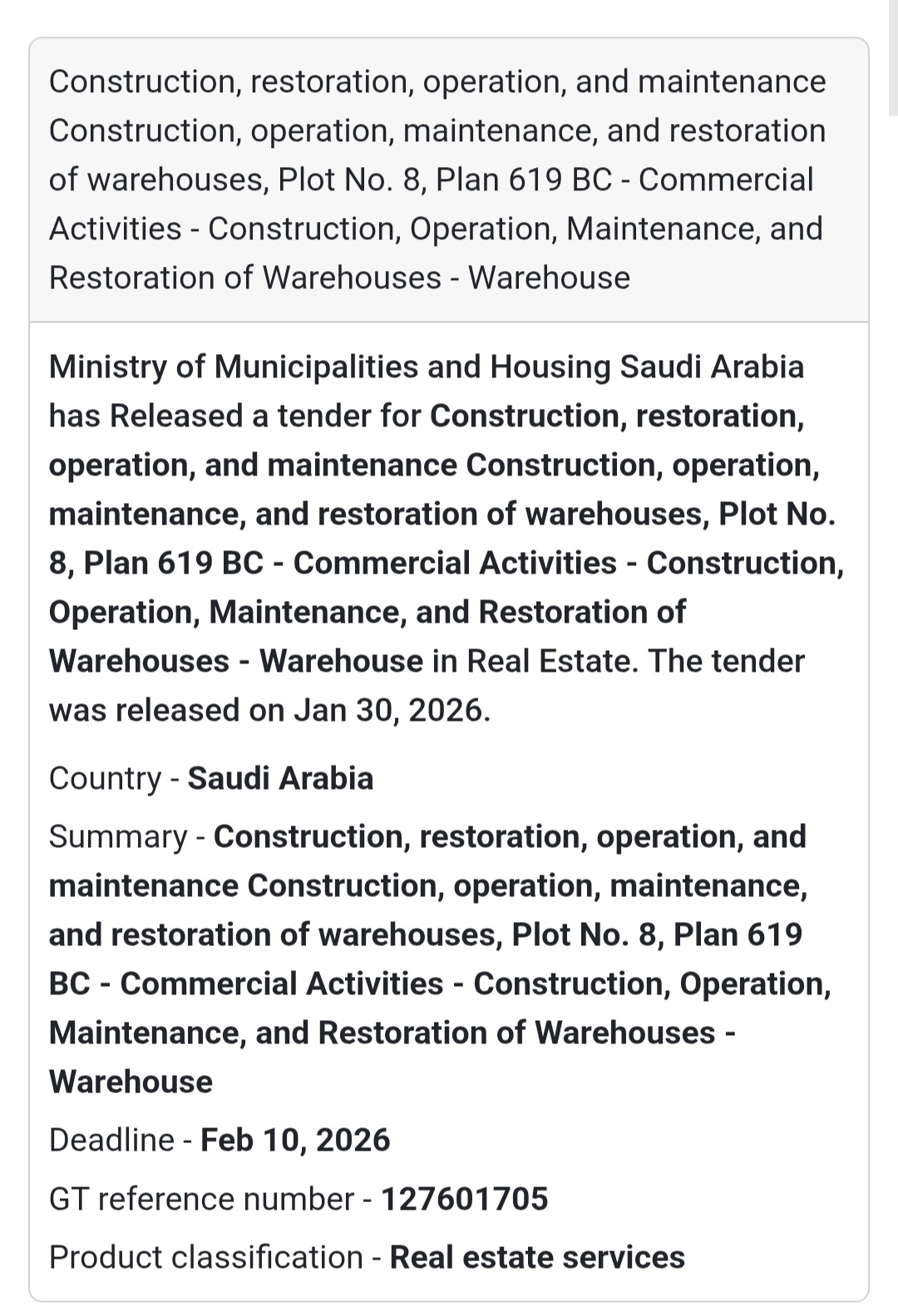 🏬 Warehouse Complex – Plot No. 8, Plan 619 BC