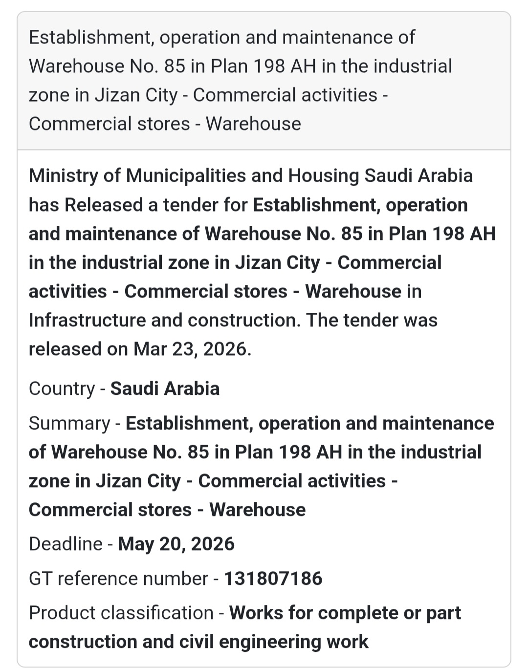 🏢 Warehouse Development Opportunity